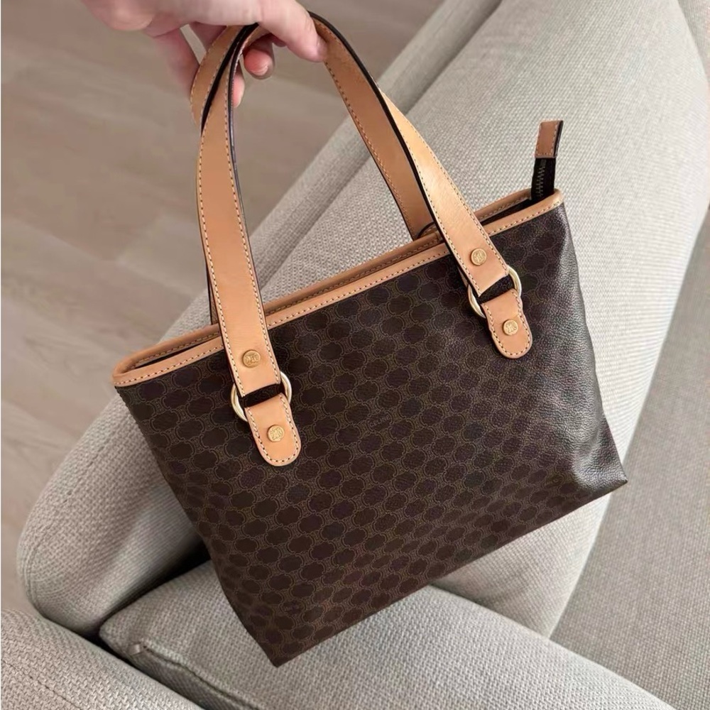 Celine Macadam Tote Bag PVC Brown – Authentic - Picture 1 of 16